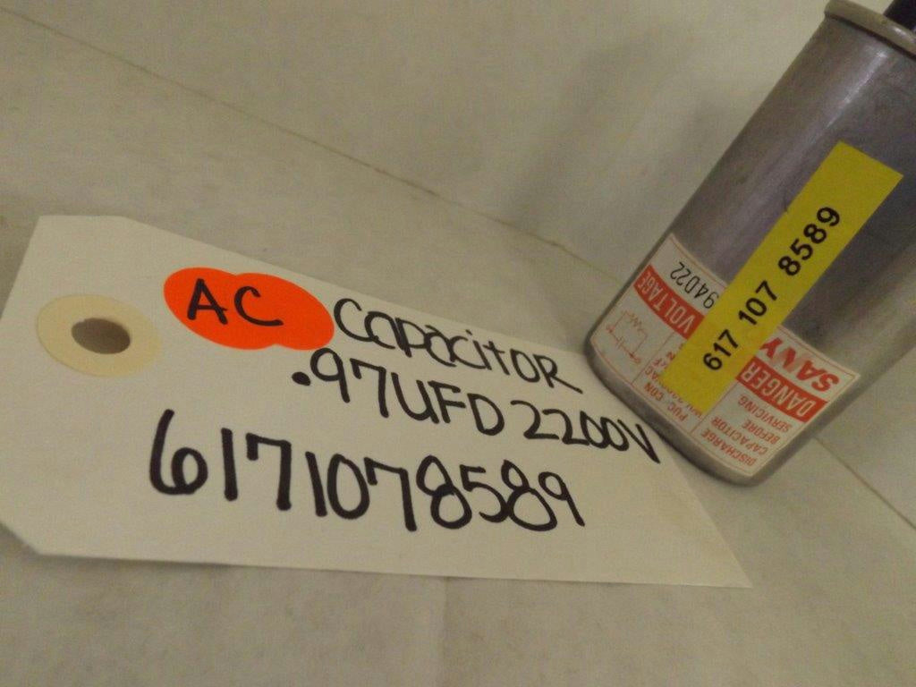SANYO AIR CONDITIONER 6171078589 CAPACITOR .97UFD 2200V NEW SANYO AIR CONDITIONER 6171078589 CAPACITOR .97UFD 2200V NEW